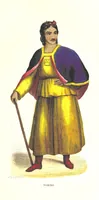 An illustration from Die Völker des Erdballs nach ihrer Abstammung und Verwandtschaft, und ihren Eigenthümlichkeiten in Regierungsform, Religion, Sitte und Tracht ... Mit ... colorirten Abbildungen (1845)
