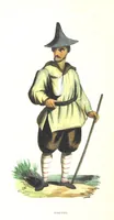 An illustration from Die Völker des Erdballs nach ihrer Abstammung und Verwandtschaft, und ihren Eigenthümlichkeiten in Regierungsform, Religion, Sitte und Tracht ... Mit ... colorirten Abbildungen (1845)