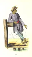 An illustration from Die Völker des Erdballs nach ihrer Abstammung und Verwandtschaft, und ihren Eigenthümlichkeiten in Regierungsform, Religion, Sitte und Tracht ... Mit ... colorirten Abbildungen (1845)