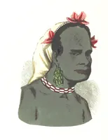 An illustration from Die Völker des Erdballs nach ihrer Abstammung und Verwandtschaft, und ihren Eigenthümlichkeiten in Regierungsform, Religion, Sitte und Tracht ... Mit ... colorirten Abbildungen (1845)
