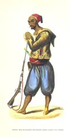 An illustration from Die Völker des Erdballs nach ihrer Abstammung und Verwandtschaft, und ihren Eigenthümlichkeiten in Regierungsform, Religion, Sitte und Tracht ... Mit ... colorirten Abbildungen (1845)