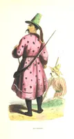 An illustration from Die Völker des Erdballs nach ihrer Abstammung und Verwandtschaft, und ihren Eigenthümlichkeiten in Regierungsform, Religion, Sitte und Tracht ... Mit ... colorirten Abbildungen (1845)