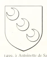 An illustration from Beaujolais-Forez-Dombes. Thizy et les environs. Armorial et notes généalogiques. Ouvrage orné de 380 gravures et rédigé d'après les notes éparses laissées par Étienne Mulsant, etc (1899)