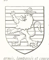An illustration from Beaujolais-Forez-Dombes. Thizy et les environs. Armorial et notes généalogiques. Ouvrage orné de 380 gravures et rédigé d'après les notes éparses laissées par Étienne Mulsant, etc (1899)