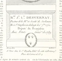 Picture 79 of 87 from Beaujolais-Forez-Dombes. Thizy et les environs. Armorial et notes généalogiques. Ouvrage orné de 380 gravures et rédigé d'après les notes éparses laissées par Étienne Mulsant, etc (1899), leaf 54