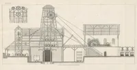 An illustration from Notices of Mining Machinery and various mechanical appliances in use chiefly in the Pacific States and Territories, for mining, raising, and working ores, etc (1871)