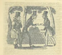 An illustration from The post-humorous notes of the Pickwickian Club. Edited by “Bos”. Illustrated with ... engravings (1837)