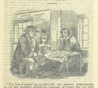 An illustration from The post-humorous notes of the Pickwickian Club. Edited by “Bos”. Illustrated with ... engravings (1837)
