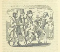 An illustration from The post-humorous notes of the Pickwickian Club. Edited by “Bos”. Illustrated with ... engravings (1837)