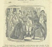 An illustration from The post-humorous notes of the Pickwickian Club. Edited by “Bos”. Illustrated with ... engravings (1837)