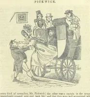 An illustration from The post-humorous notes of the Pickwickian Club. Edited by “Bos”. Illustrated with ... engravings (1837)