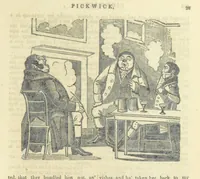 An illustration from The post-humorous notes of the Pickwickian Club. Edited by “Bos”. Illustrated with ... engravings (1837)
