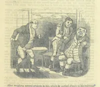 An illustration from The post-humorous notes of the Pickwickian Club. Edited by “Bos”. Illustrated with ... engravings (1837)