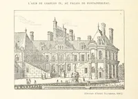 An illustration from Recherches sur Fontainebleau. Précédées d'un portrait de l'auteur et d'un manuscrit inédit de N. de Fer, 1699. [Articles reprinted from the “Abeille de Fontainebleau,” edited by Maurice Bourges (1896)