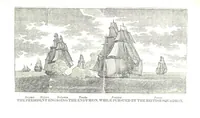 An illustration from The Naval Monument, containing official and other accounts of all the battles fought between the navies of the United States and Great Britain during the late war; and an account of the war with Algiers. With twenty-five engravings, to which is annexed a naval register of the United States ... brought down to ... 1836 (1836)