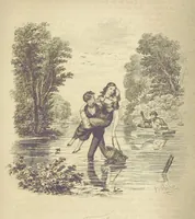 An illustration from Rowland Bradshaw, his Struggles and Adventures on the Way to Fame. By the author of “Raby Rattler” [i.e. Thomas Hall]. With twenty-eight illustrations on steel by S. P. Fletcher (1848)