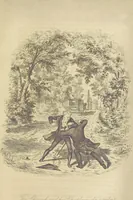 An illustration from Rowland Bradshaw, his Struggles and Adventures on the Way to Fame. By the author of “Raby Rattler” [i.e. Thomas Hall]. With twenty-eight illustrations on steel by S. P. Fletcher (1848)