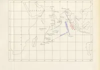 An illustration from New Handbook for the Indian Ocean, Arabian Sea and Bay of Bengal, with miscellaneous subjects for sail and steam, Mauritius cyclones and currents, moon observations and sail-making. [With plates and maps (1898)