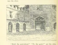 An illustration from Tom Brown's School Days. By an Old Boy [i.e. Thomas Hughes]. Third edition (1869)