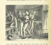 An illustration from Tom Brown's School Days. By an Old Boy [i.e. Thomas Hughes]. Third edition (1869)