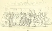 An illustration from Catlin's Notes of Eight Years' Travels and Residence in Europe, with the North American Indian Collection. With anecdotes and incidents of the travels and adventures of three different parties of American Indians, whom he introduced to the Courts of England, France and Belgium (1848)