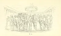 An illustration from Catlin's Notes of Eight Years' Travels and Residence in Europe, with the North American Indian Collection. With anecdotes and incidents of the travels and adventures of three different parties of American Indians, whom he introduced to the Courts of England, France and Belgium (1848)