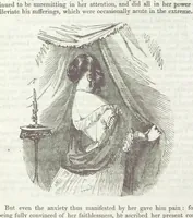 An illustration from The Sisters; or, the Fatal marriages ... Illustrated with fifty-eight engravings by Kenny Meadows and Alfred Crowquill: a portrait of the author: and twenty-two etchings on steel, by Onwhyn. Second edition, with additions (1851)