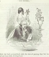 An illustration from The Sisters; or, the Fatal marriages ... Illustrated with fifty-eight engravings by Kenny Meadows and Alfred Crowquill: a portrait of the author: and twenty-two etchings on steel, by Onwhyn. Second edition, with additions (1851)