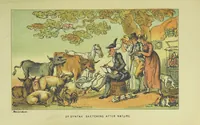 An illustration from Doctor Syntax's Three Tours: in search of the picturesque, consolation, and a wife ... The original edition, complete and unabridged, with the life and adventures of the author ... by John Camden Hotten. Eighty full page illustrations drawn and coloured after the originals by T. Rowlandson (1868)