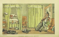 An illustration from Doctor Syntax's Three Tours: in search of the picturesque, consolation, and a wife ... The original edition, complete and unabridged, with the life and adventures of the author ... by John Camden Hotten. Eighty full page illustrations drawn and coloured after the originals by T. Rowlandson (1868)