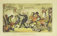 An illustration from Doctor Syntax's Three Tours: in search of the picturesque, consolation, and a wife ... The original edition, complete and unabridged, with the life and adventures of the author ... by John Camden Hotten. Eighty full page illustrations drawn and coloured after the originals by T. Rowlandson (1868)