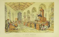 An illustration from Doctor Syntax's Three Tours: in search of the picturesque, consolation, and a wife ... The original edition, complete and unabridged, with the life and adventures of the author ... by John Camden Hotten. Eighty full page illustrations drawn and coloured after the originals by T. Rowlandson (1868)