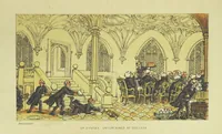 An illustration from Doctor Syntax's Three Tours: in search of the picturesque, consolation, and a wife ... The original edition, complete and unabridged, with the life and adventures of the author ... by John Camden Hotten. Eighty full page illustrations drawn and coloured after the originals by T. Rowlandson (1868)