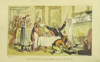 An illustration from Doctor Syntax's Three Tours: in search of the picturesque, consolation, and a wife ... The original edition, complete and unabridged, with the life and adventures of the author ... by John Camden Hotten. Eighty full page illustrations drawn and coloured after the originals by T. Rowlandson (1868)