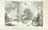 An illustration from The Life of Sir John Falstaff. Illustrated by G. Cruikshank. With a biography of the knight from authentic sources by Robert B. Brough (1858)