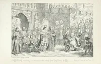 An illustration from The Life of Sir John Falstaff. Illustrated by G. Cruikshank. With a biography of the knight from authentic sources by Robert B. Brough (1858)