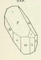 An illustration from A Text-Book of Mineralogy. With an extended treatise on crystallography and physical mineralogy ... on the plan and with the co-operation of ... James D. Dana ... With ... woodcuts ... Newly revised and enlarged. 17th edition, etc (1898)