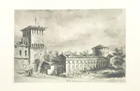 An illustration from Le Vieu Toulouse disparu. Dessins originaux de F. Mazzoli. Texte explicatif par M. M. le Baron Desazars, L. Saint-Charles, E. Lapierre (1885)