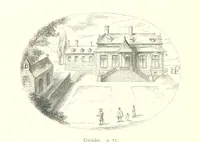An illustration from An Account of the Progress of his Grace Henry the first Duke of Beaufort through Wales, 1684. And Notitia Cambro-Britannica. Edited from the original MS. ... by Charles Baker. [Followed by “A Statement of the services and expenses of the Marquis of Worcester, for his king and country.” (1864)