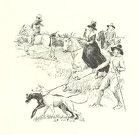 An illustration from Coridon's Song and other verses from various sources. With illustrations by Hugh Thomson ... With an introduction by Austin Dobson. L.P (1894)