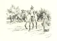 An illustration from Coridon's Song and other verses from various sources. With illustrations by Hugh Thomson ... With an introduction by Austin Dobson. L.P (1894)