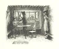An illustration from Coridon's Song and other verses from various sources. With illustrations by Hugh Thomson ... With an introduction by Austin Dobson. L.P (1894)