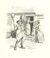 An illustration from Coridon's Song and other verses from various sources. With illustrations by Hugh Thomson ... With an introduction by Austin Dobson. L.P (1894)