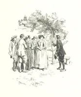 An illustration from Coridon's Song and other verses from various sources. With illustrations by Hugh Thomson ... With an introduction by Austin Dobson. L.P (1894)