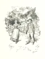 An illustration from Coridon's Song and other verses from various sources. With illustrations by Hugh Thomson ... With an introduction by Austin Dobson. L.P (1894)