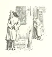 An illustration from Coridon's Song and other verses from various sources. With illustrations by Hugh Thomson ... With an introduction by Austin Dobson. L.P (1894)