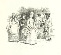 An illustration from Coridon's Song and other verses from various sources. With illustrations by Hugh Thomson ... With an introduction by Austin Dobson. L.P (1894)