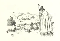 An illustration from Coridon's Song and other verses from various sources. With illustrations by Hugh Thomson ... With an introduction by Austin Dobson. L.P (1894)