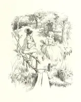 An illustration from Coridon's Song and other verses from various sources. With illustrations by Hugh Thomson ... With an introduction by Austin Dobson. L.P (1894)