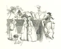 An illustration from Coridon's Song and other verses from various sources. With illustrations by Hugh Thomson ... With an introduction by Austin Dobson. L.P (1894)